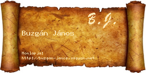 Buzgán János névjegykártya